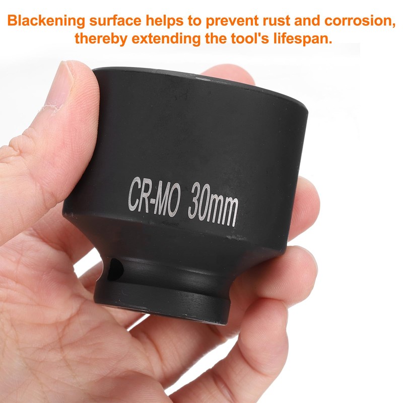 sourcing map 4 Point Square Socket 1/2" Drive 30mm Metric