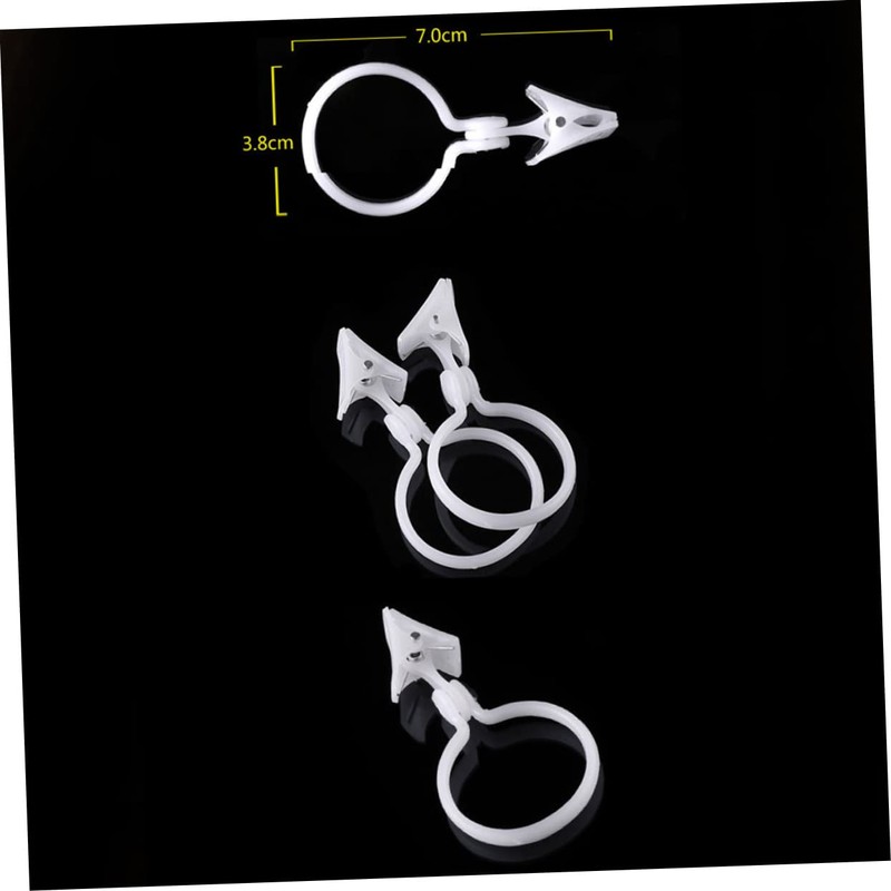 Zerodeko Shower Curtain Clips 10pcs 12x6cm Round Stable Plastic for