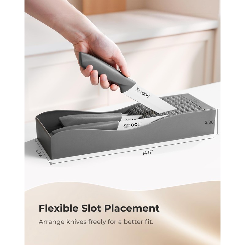 OOU In-Drawer Kitchen Knife Set, Space-Saving Cutlery and Kitchen Organizer,