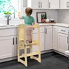 bedmoimo Kids Kitchen Step Stool for Kids with Safety Rail,Solid