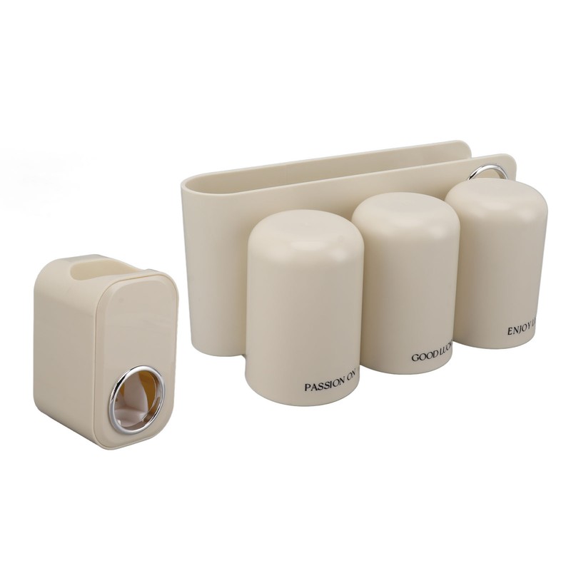 Toothbrush Holder Wall Mounted Multi Functional Toothbrush Toothpaste Dispenser for