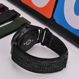 BISONSTRAP Watch Bands for Men and Women, Trail Loop Nylon Watch Straps, Quick Release Replacement Bands, 22mm, Black-Grey