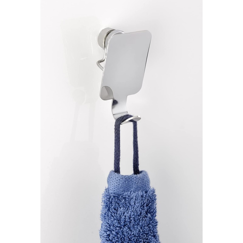 Wenko" Premium Plus Wall Hooks, Stainless-Steel Silver, 3.5 x 6.5