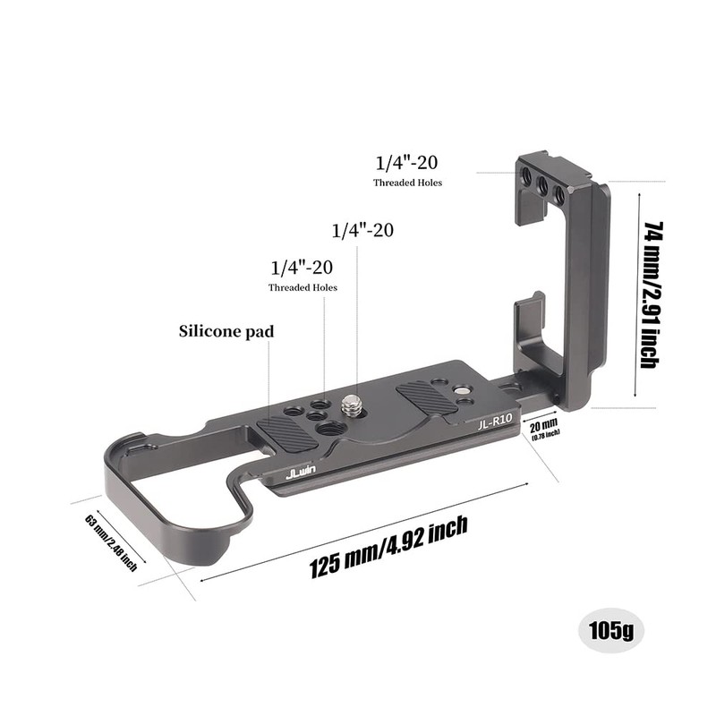 Hersmay EOS R10 L Bracket Plate Arca-Swiss Quick Release Plate