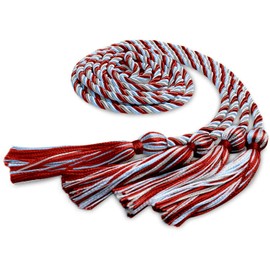 Endea Graduation Double Honor Cord Three-Color (Red/Light Blue/White)