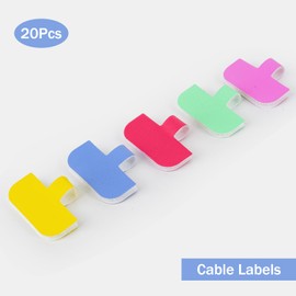 Wisdompro 20 Pcs 6 Inches Hook and Loop Cable Ties and 20 Pcs Write On Cord Labels, Reusable Fastening Wire Strap Management and Identification Tag to Organize Home, Office, Workspace, Multi-Color