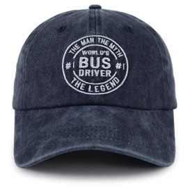 School Bus Driver Appreciation Gifts, Bus Driver Hat for Men, Papa Baseball Cap, Christmas Retirement Fathers Day Birthday Gift for Dad Grandpa Uncle Navy