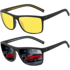 Perfectmiaoxuan Sunglasses Mens Womens Polarised Lens UV400 Protection Lightweight Square Frame Vintage Style Sun glasses For Fishing Driving Hiking