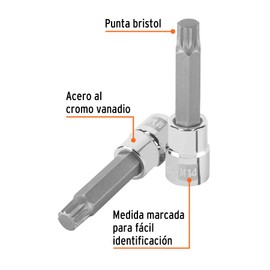 Truper D-1214-BL Dado Punta Larga Bristol M14, Cuadro 1/2"