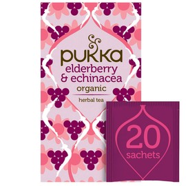 Pukka Herbs - Organic Herbal Tea Elderberry & Echinacea with Elderflower - 20 Tea Bags
