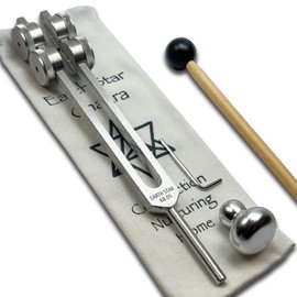 Earth Star 68.05 Hz (9th) Tuning Fork with Attenuator - Sound Healing and Biofield Harmonization - Vibration Therapy Tools - Weighted Boot | Silver
