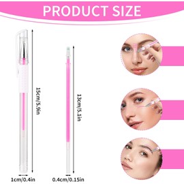 TIESOME Rotuladores Para Microblading De Cejas, 2 Unidades, Herramientas Para Marcar La Posición Del Maquillaje De Cejas, Plantilla Para Mapeo De Cejas Con 4 Recambios De Repuesto (Rosa).