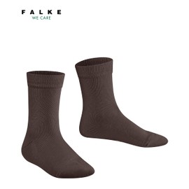 FALKE Unisex Children's Family Socks Breathable Sustainable Organic Cotton Reinforced Children's Socks Short Durable Skin-Friendly Non-Slip Plain 1 Pair, Brown Dark Brown 5230