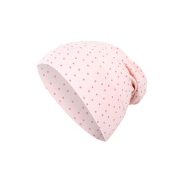 Sterntaler Baby Girl Beanie Baby GOTS Slouch Beanie Hat - Beanie Baby Children's Beanie - Made of Single Jersey with Dots - Pink, pink
