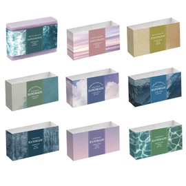 PH PandaHall 90pcs Soap Wrappers, 9 Styles Soap Packaging Paper Natural Scenery Soap Wrap Paper Tape Vertical Soap Paper Tag Soap Sleeves Covers for Homemade Soap Bar Packaging, 8.2 Inch / 21cm