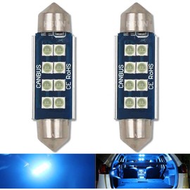 HSUN 42MM 41MM 212-2 2112 6411 578 LED Festoon Interior Bulbs Ice Blue C5W 239 569 212 2122 214-2 with Canbus Error Free for Dome Map Courtesy Marker Light 2 Pack