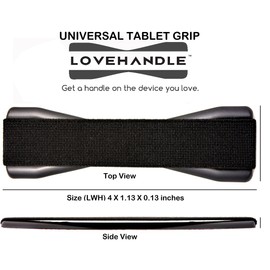 LOVEHANDLE Tablet/XL Grip for Most Tablets and Large Smartphones, Black and Mauve Rose Elastic Strap Finger Grip with Black Base (LHT-01-BLK-ROSE, Pack of 2)