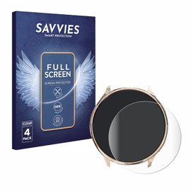 Savvies Pack of 4 Full Screen Protectors for Sanorum Smartwatch 1.39 Inch for Women Full Cover Screen Protector Film [3D Curved, Transparent]