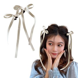 Butterfly Clip, Ribbon Hair Ornament, Ribbon Tie, Korean Style, French Style, Sweet Atmosphere, Birthday, Recital, Fireworks Display, Coming of Age Ceremony, School Entrance Ceremony (Set of 2)