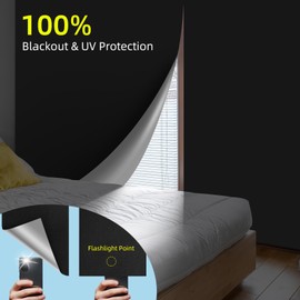 Fuloon 100% Window Blackout, 54 x 145 cm Roof Window Blackout, No Drilling, Blackout Film, Blackout Roller Blind, No Drilling Required, for Dormitory, Bedroom, Travel