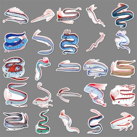 50PCS Stickers for Oarfish,Fish Stickers,Teens Boys and Girls Sticker Pack Vinyl Skateboard Guitar Door Laptop Luggage Car Bike Water Bottle Birthday Party Supplies Stickers