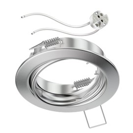 ledscom.de FERE Ceiling Mounting Frame Matt Chrome Swivelling (LED/Halogen/MR16/50 mm) with GU5.3 Socket