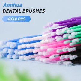Annhua 400 PCS Disposable Micro Swab Micro Applicators Latisse Application Brushes Dental Brushes for Eyelash Extension, Oral and Dental - White