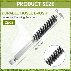 Bewudy 2 Pcs Golf Clubs Head Hosel Brush, Stainless Steel Golf Club Head Hose Brush, Wire Bore Brush Hex Shank Handle Electric Drill Wire Brush for Deeply Clean in Golf Club Hosel Holes