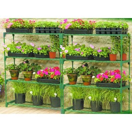 Panana 4 Tier Garden Greenhouse Steel Staging Shelving Plant Stand Garden Shelving Unit Garage Storage Racking, 2 Pack Plant Racks