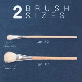 Gold Leaf Brush, Brush for Gold Leaf, Gold Leaf Glue Brush, Goat Hair Brush, Leaf Sweep, Brush for Edible Gold Leaf for Crafts, Gilding Brush Set (2 Pieces/Serving)