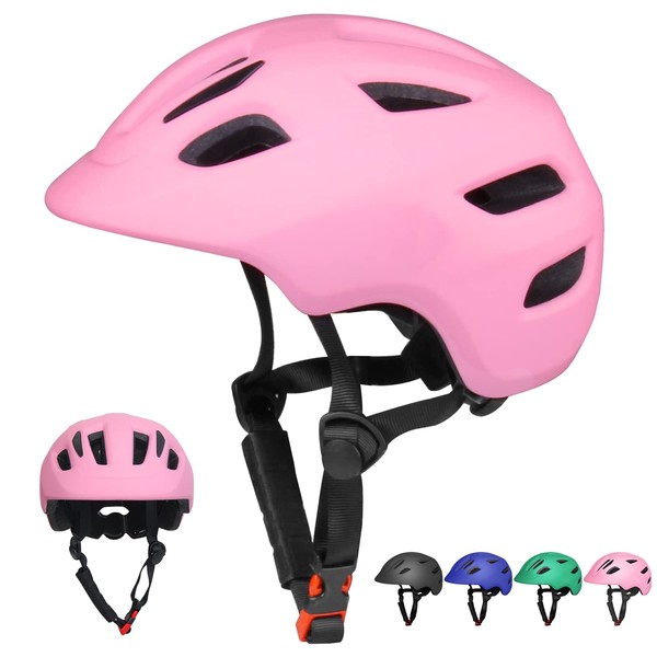 XJD Kids Helmet, CPSC Safety Standard, ASTM Safety Standard, Bicycle Helmet, Toddler, For Children 1.5 - 8 Years Old, Kickboarding, Helmet, Cycling, Bike, Protective Helmet, Ultra Lightweight, Adjustable Size, Matte Pink, XS (18.3 - 20.3 inches (46 - 51.