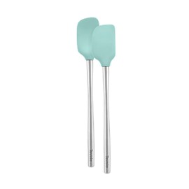 Tovolo Flex-Core Stainless Steel Handled Mini Spatula & Spoonula Set, Heat-Resistant & BPA-Free Silicone, Dishwasher-Safe