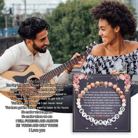 Girlfriend Gf Gifts for Christmas Birthday Bracelet for Girlfriend Anniversary Valentines Day Gifts for Hers Bracelet Love You Gifts for Gf Long Distance Girlfriend Beaded Crystal Bracelet