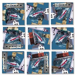 B Dazzle Great Lakes Light Scramble Squares 9 Piece Puzzle