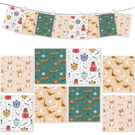 Swedish Dishcloths for Kitchen, 8 Pack Swedish Dish Towels, Super Absorbent Swedish Dish Cloths with Convenient Hanging Clips, No Odor, Biodegradable, Non-Scratch Reusable Paper Towels (Animal Style)