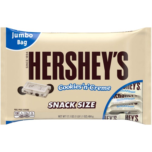 Hershey’s Cookies ‘n’ Creme Snack Size Bars, 17.1-Ounce Bag
