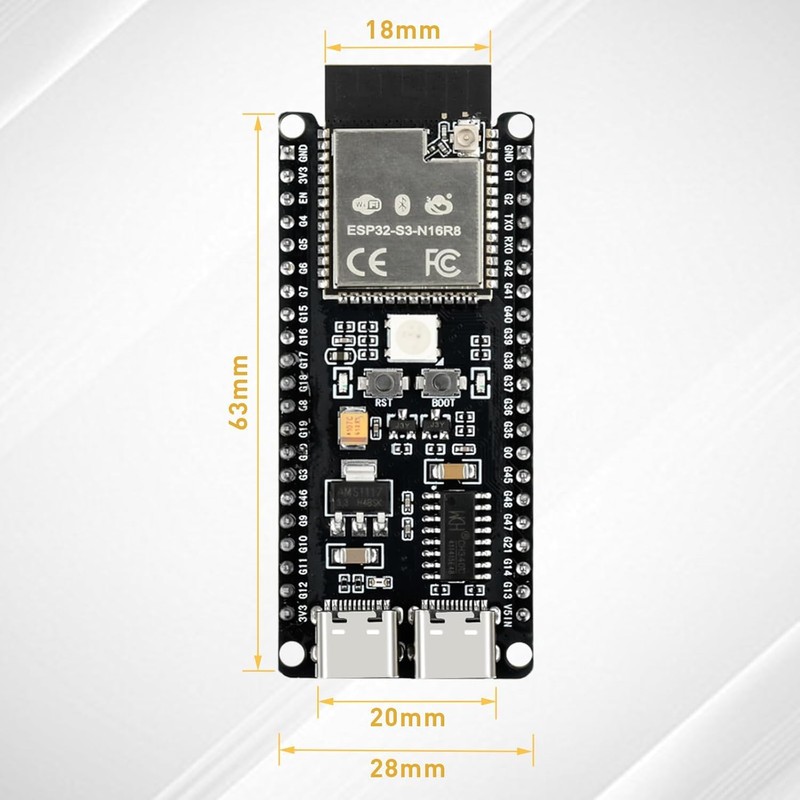diymore ESP32-S3 DevKitC-1 N16R8 Module, ESP32 S3 1-N16R8 Development Board