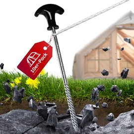 Pack of 10 Screw Pegs, Pegs, Stable for Camping, Pegs, Tent 21 cm, Tent Pegs, Camping with Storage Bag, Tent Pegs Stable, Pegs for Hard Floor, Forest, Meadows, Grass, Robus.