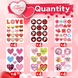 Joy Bang 308 Pcs Valentines Stickers for Kids, 30 Sheets Valentines Day Stickers Crafts Red Pink Heart Stickers Love Stickers Valentines Day Decorative Stickers for Gifts Party Favors Supplies