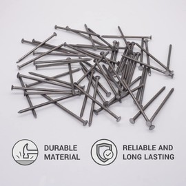 (Pack of 100) Carbon Steel 3.0 x 70mm Construction Nails Flat Round Head Multipurpose Wire Nails Woodworking (100, 3.0 x 70mm)