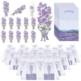 36 Sets Lavender Gifts for Women Lavender Brooches with Cards and Organza Bags Purple Flower Lapel Pin Elegant Enamel Pin Delicate Floral Design Gift for Wedding Favors Birthday Party Anniversary