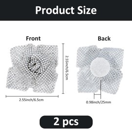 SUPERFINDINGS 2 Stück Blumen Strass Schuhdekoration Aus Aluminium Zum Aufnähen Auf Schuhe Dekoratives Zubehör Metall Florale Kristall Schuhdekorationen Für Damen Sandalen High Heels Hochzeit