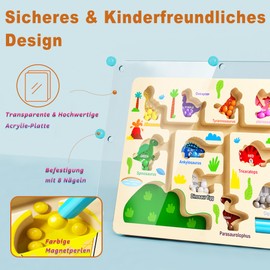 LUMIN TUTU Magnetic Game, Magnetic Game Labyrinth from 2-6 Years - Montessori Toy from 2 3 4 5 6 Years - Numbers and Colours Learning Motor Skills Toy Sorting Game Gift for Girls Boys