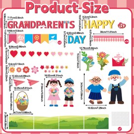 party greeting Happy Grandparents Day Bulletin Board Set Grandma and Grandpa Party Classroom Decoration Family Paper Cutouts Bulletin Board Border for Retirement Party Chalkboard Wall Decor Supplies
