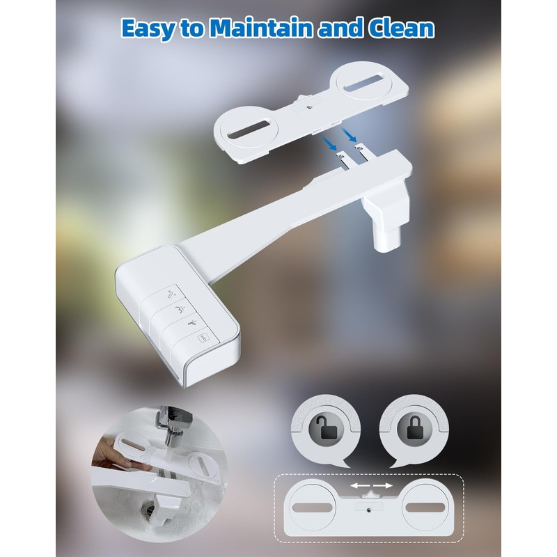 Hibbent 2 Pack Bidet Attachment for Toilet, Non-Electric Dual Nozzle