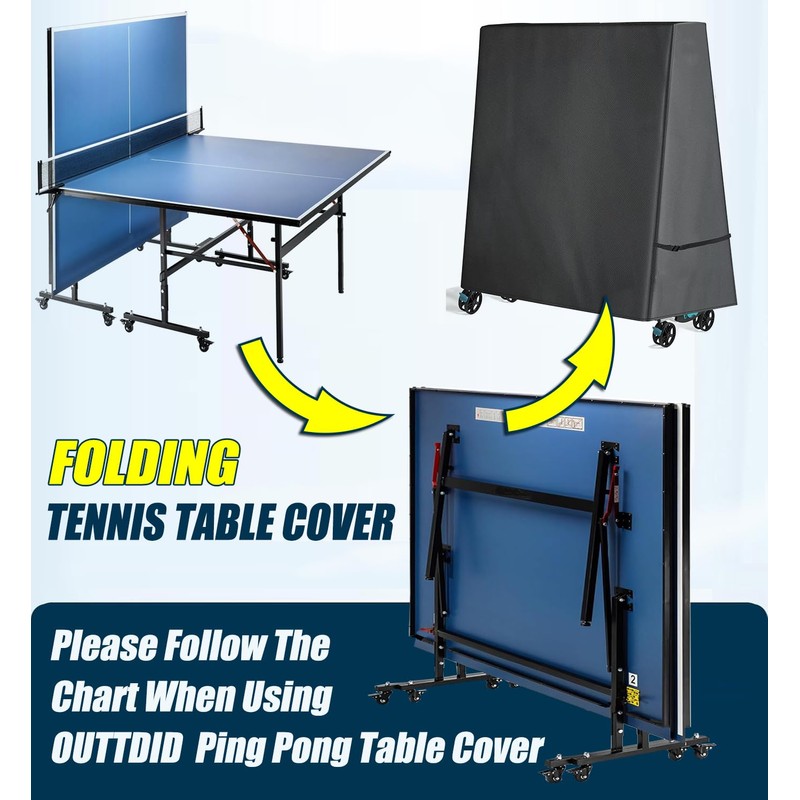 Ping Pong Table Cover 600D Heavy Duty Waterproof for Outdoor