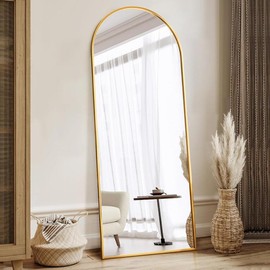 Arched Full Length Mirror, 58"x18" Arched Floor Mirror, Glassless Mirror Full Length with Stand, Floor Mirror Freestanding, Wall Mounted Mirror for Bedroom Living Room big  mirror interior home christmas 2024 ornament Arched Full Length Decorative Mirror:_gold