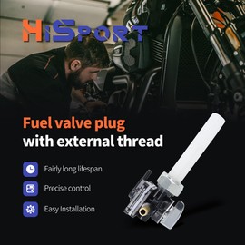 HiSport 61338-94D Fuel Valve Petcock with Male Thread - Compatible with Harley Davidson Bad Boy Dyna Fat Boy Heritage Softail Heritage Springer Night Train Softail Softail Springer Tour Glide