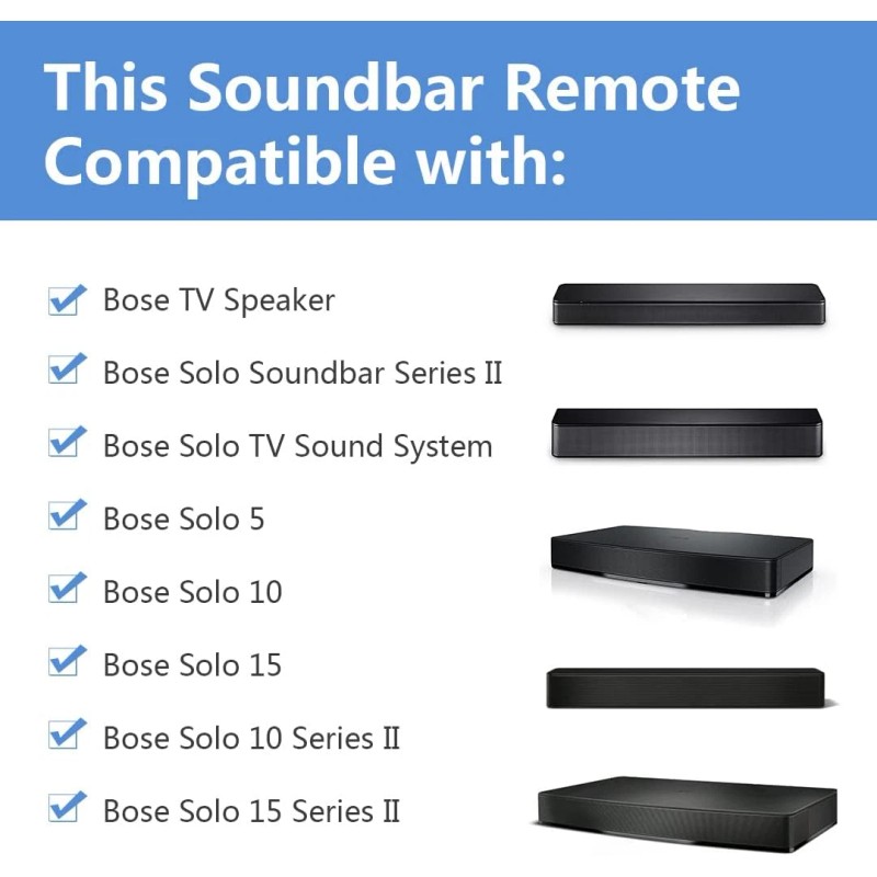 Geesio Remote for Bose Solo 5, 10, 15 Series II