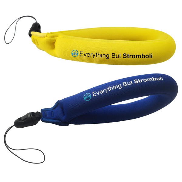 Everything But Stromboli Waterproof Camera Float Strap Blue/Yellow 2 Pack